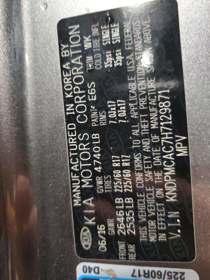 2017 Kia Sportage Lx VIN: KNDPMCAC7H7129871 Lot: 81626945