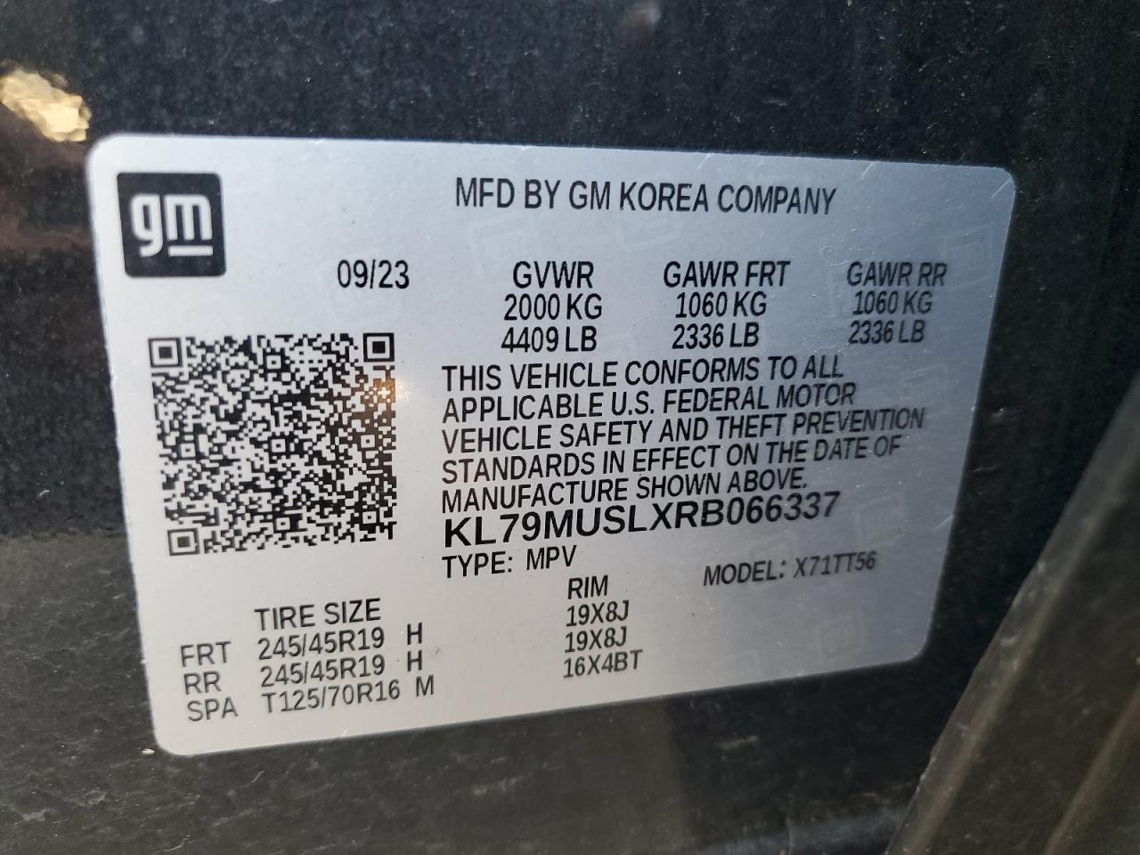 2024 Chevrolet Trailblazer Rs VIN: KL79MUSLXRB066337 Lot: 81097805