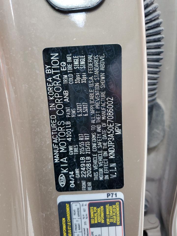 2014 Kia Soul + VIN: KNDJP3A50E7086002 Lot: 84040485