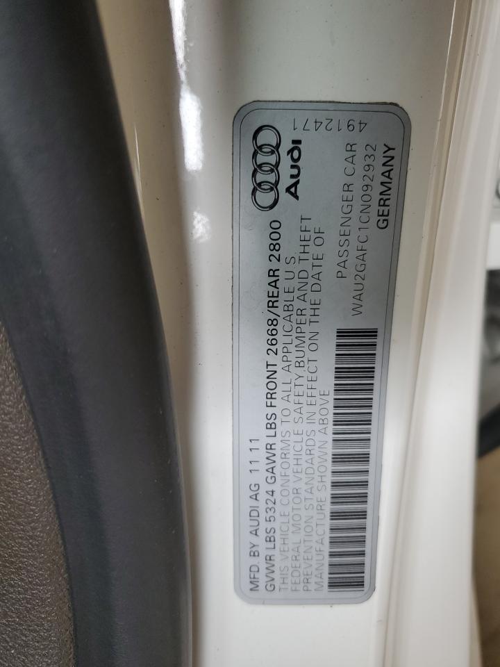2012 Audi A7 Prestige VIN: WAU2GAFC1CN092932 Lot: 81369385