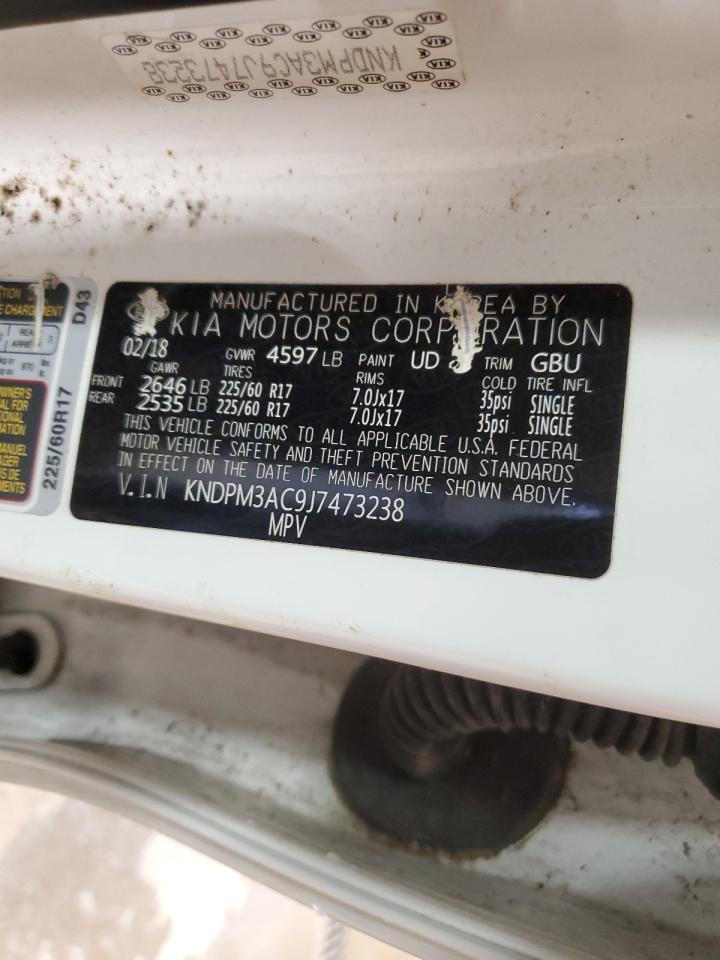 2018 Kia Sportage Lx VIN: KNDPM3AC9J7473238 Lot: 70775555