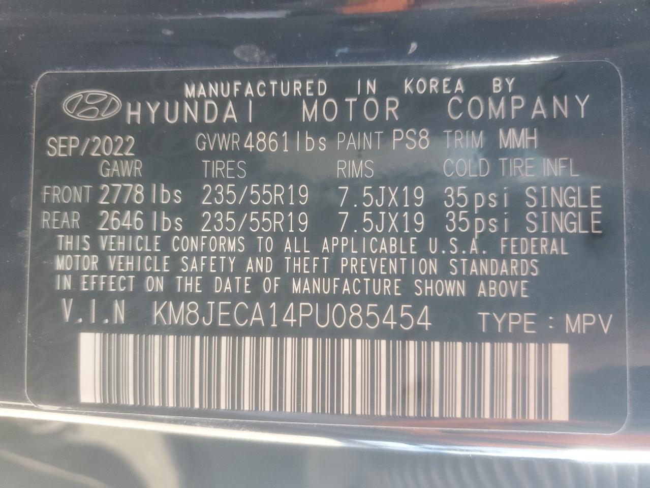 2023 Hyundai Tucson Limited VIN: KM8JECA14PU085454 Lot: 84055555