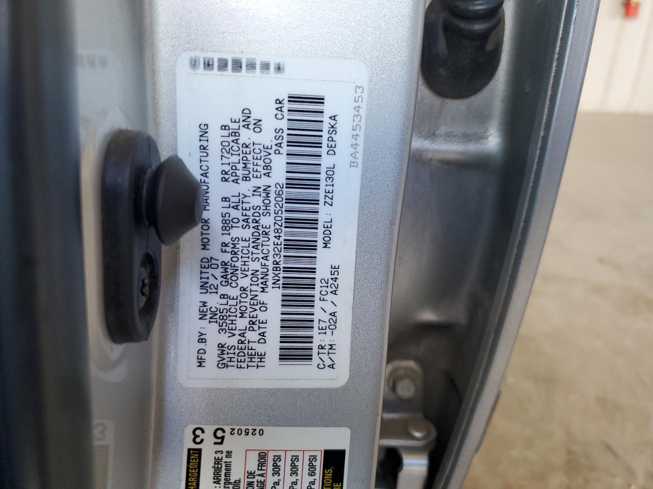 2008 Toyota Corolla Ce VIN: 1NXBR32E48Z052062 Lot: 84262045