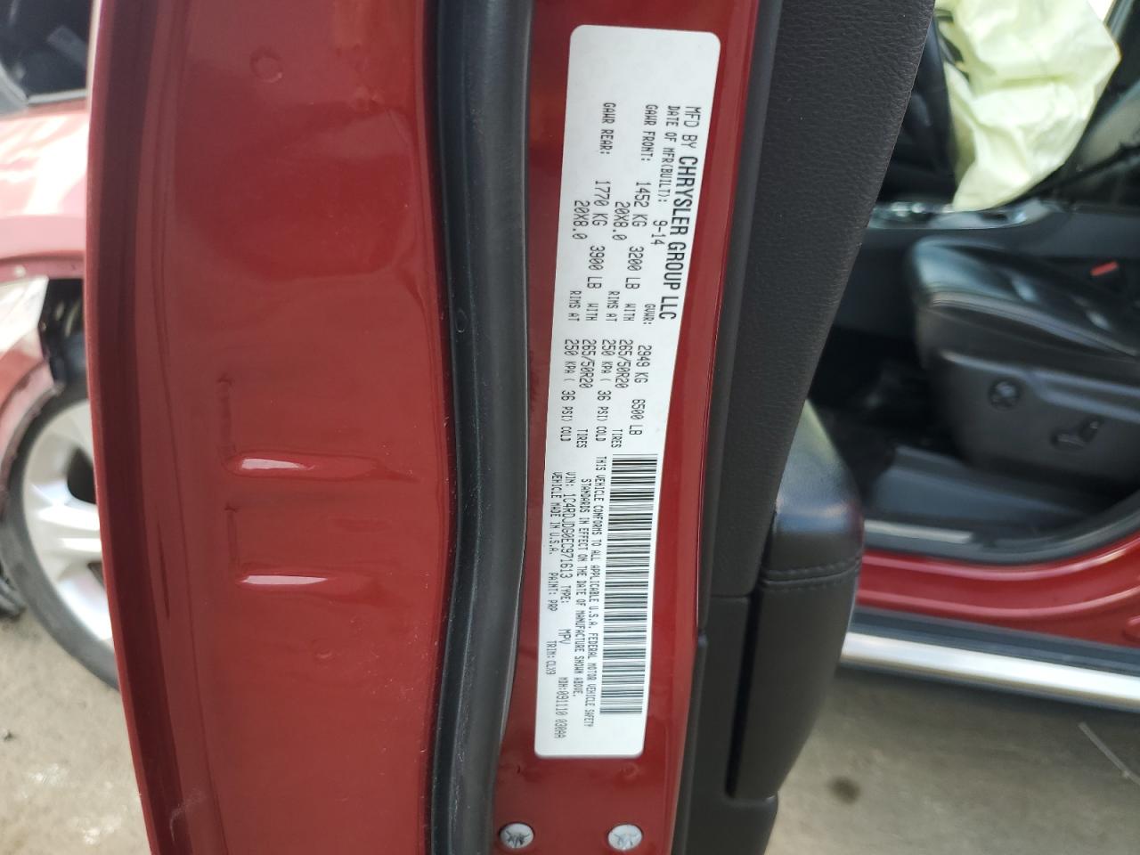 2014 Dodge Durango Limited VIN: 1C4RDJDG0EC971613 Lot: 81409965