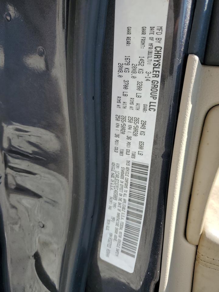 2014 Jeep Grand Cherokee Overland VIN: 1C4RJECG7EC465889 Lot: 80250005