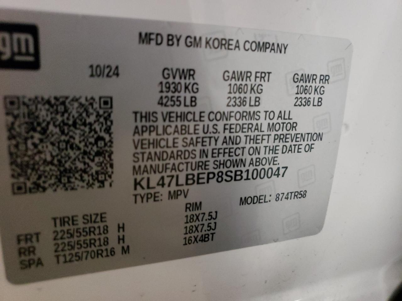 2025 Buick Envista Sport Touring VIN: KL47LBEP8SB100047 Lot: 81348705