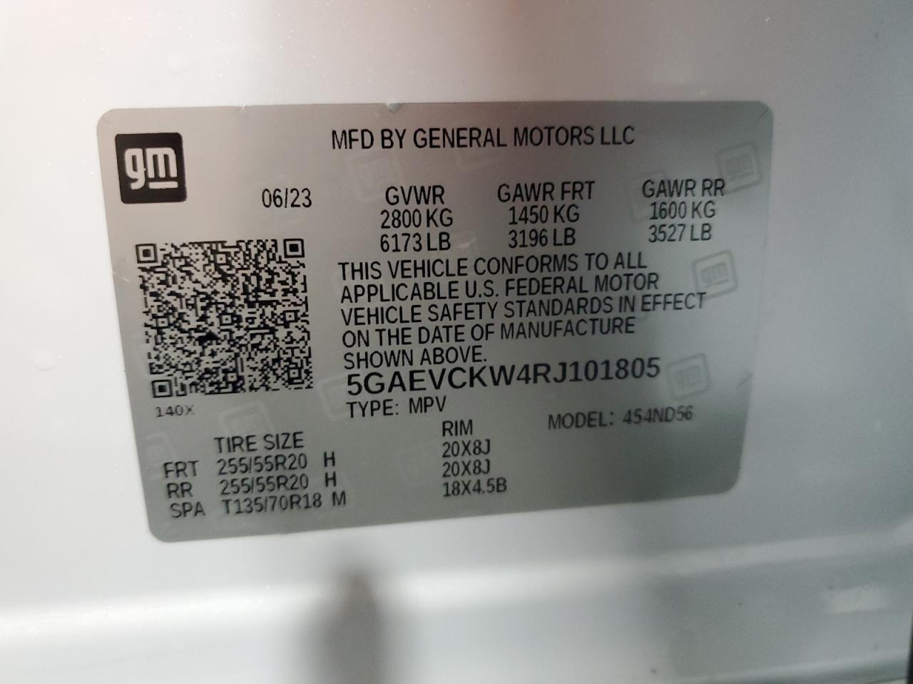 2024 Buick Enclave Avenir VIN: 5GAEVCKW4RJ101805 Lot: 80126325