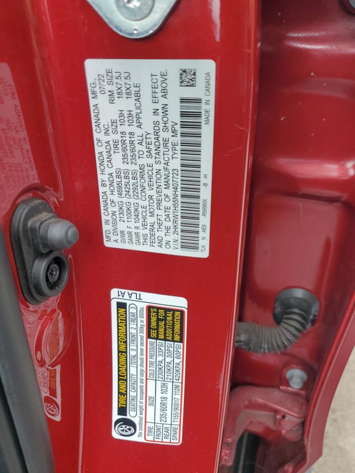 2022 Honda Cr-V Ex VIN: 2HKRW1H55NH407723 Lot: 72009925