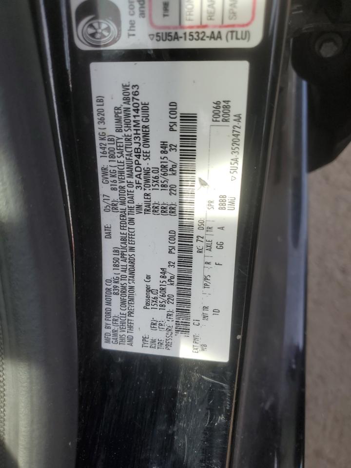 2017 Ford Fiesta Se VIN: 3FADP4BJ3HM140763 Lot: 84556085