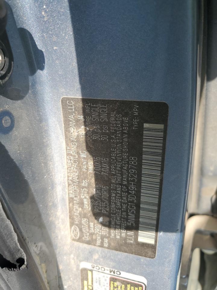 2009 Hyundai Santa Fe Gls VIN: 5NMSG13D49H329788 Lot: 81769235