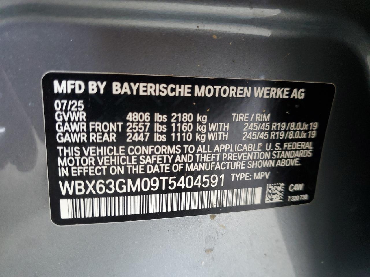 2026 BMW X2 xDrive28I VIN: WBX63GM09T5404591 Lot: 81481275