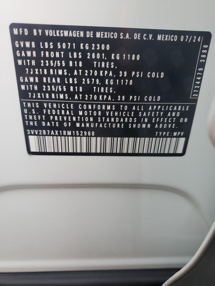 2024 Volkswagen Tiguan Se VIN: 3VV2B7AX1RM152968 Lot: 80915055