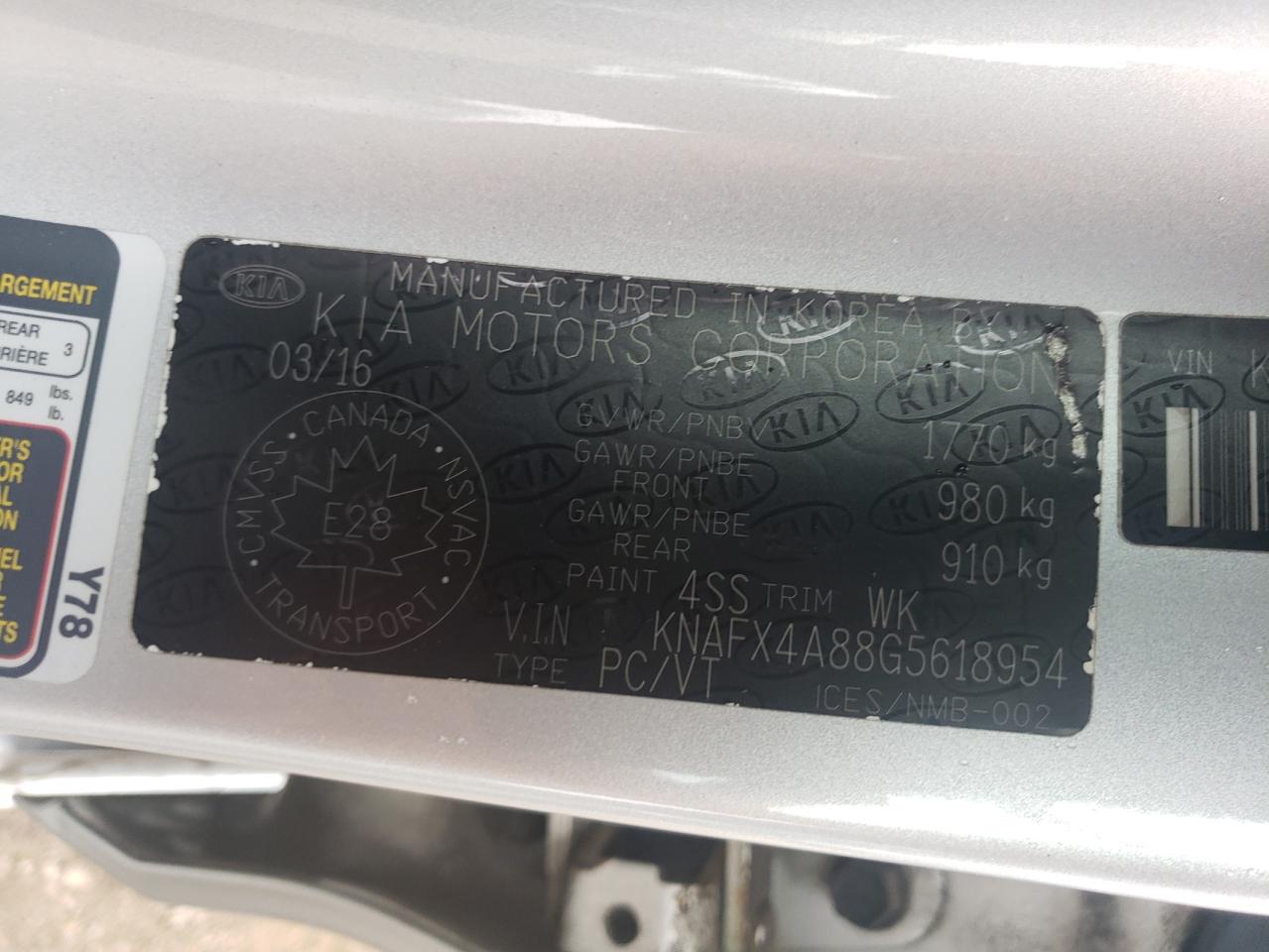 2016 Kia Forte Ex VIN: KNAFX4A88G5618954 Lot: 83985635