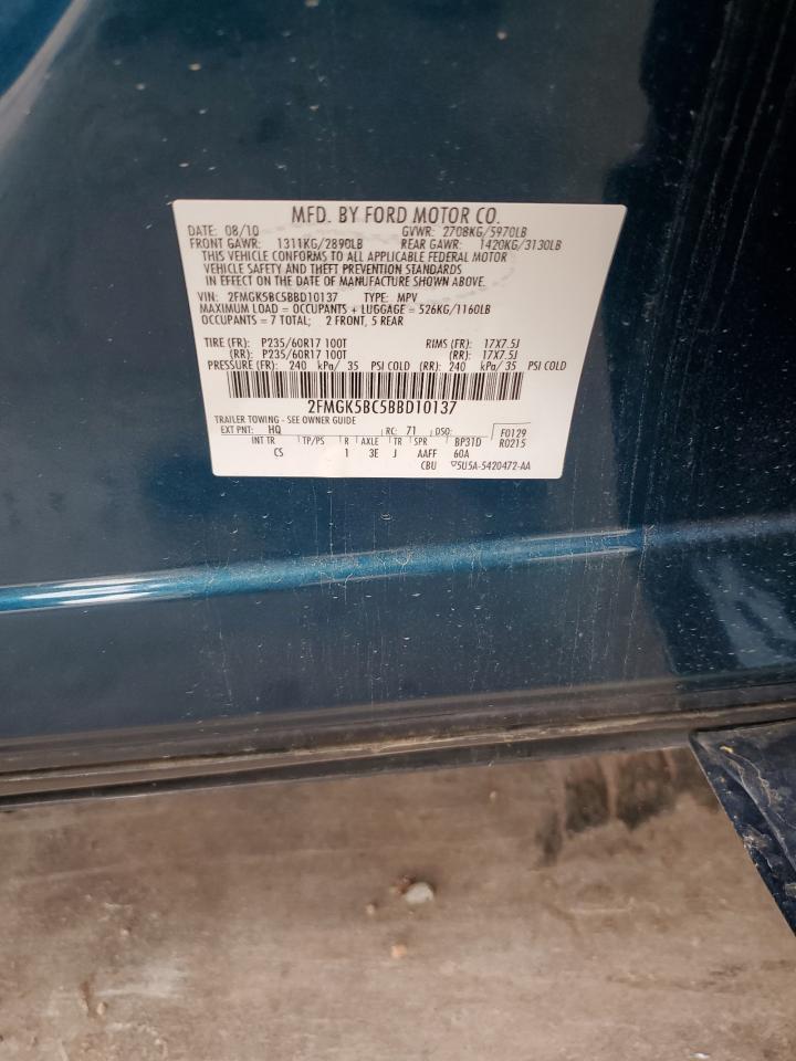 2011 Ford Flex Se VIN: 2FMGK5BC5BBD10137 Lot: 71528375