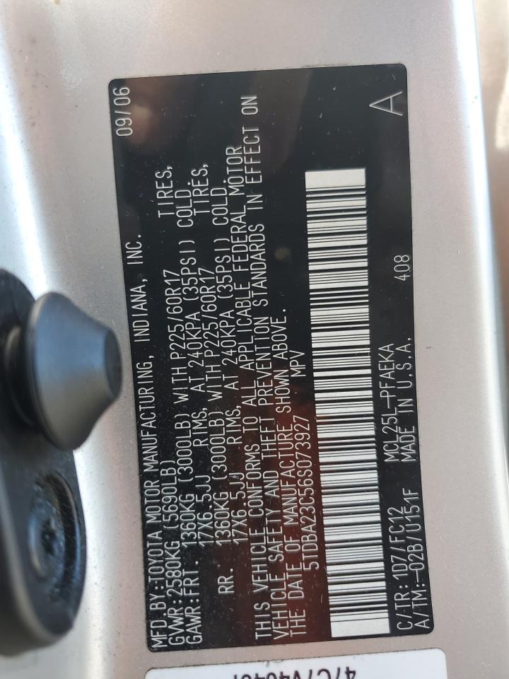 2006 Toyota Sienna Le VIN: 5TDBA23C56S073927 Lot: 71112335