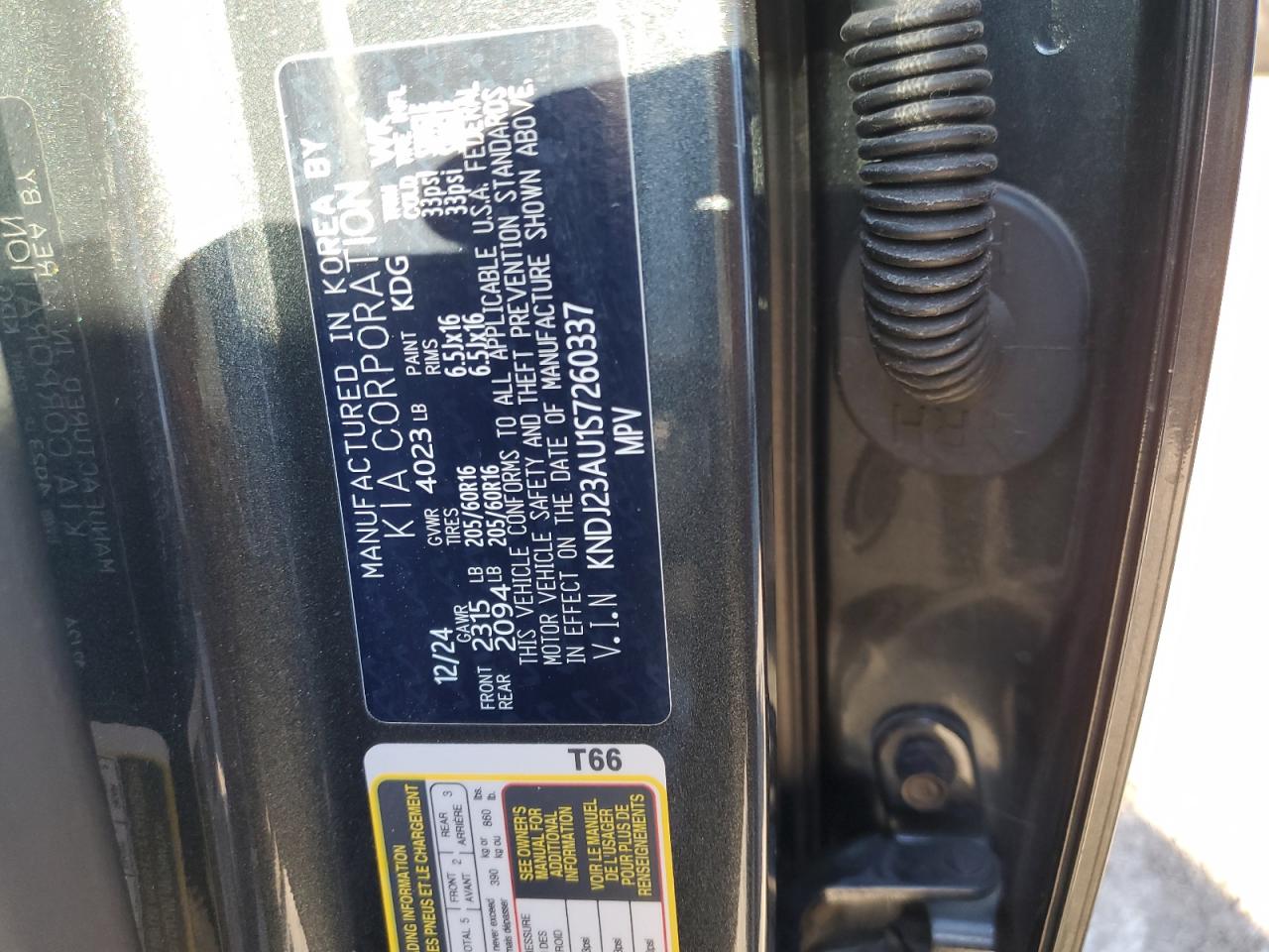 2025 Kia Soul Lx VIN: KNDJ23AU1S7260337 Lot: 84622025