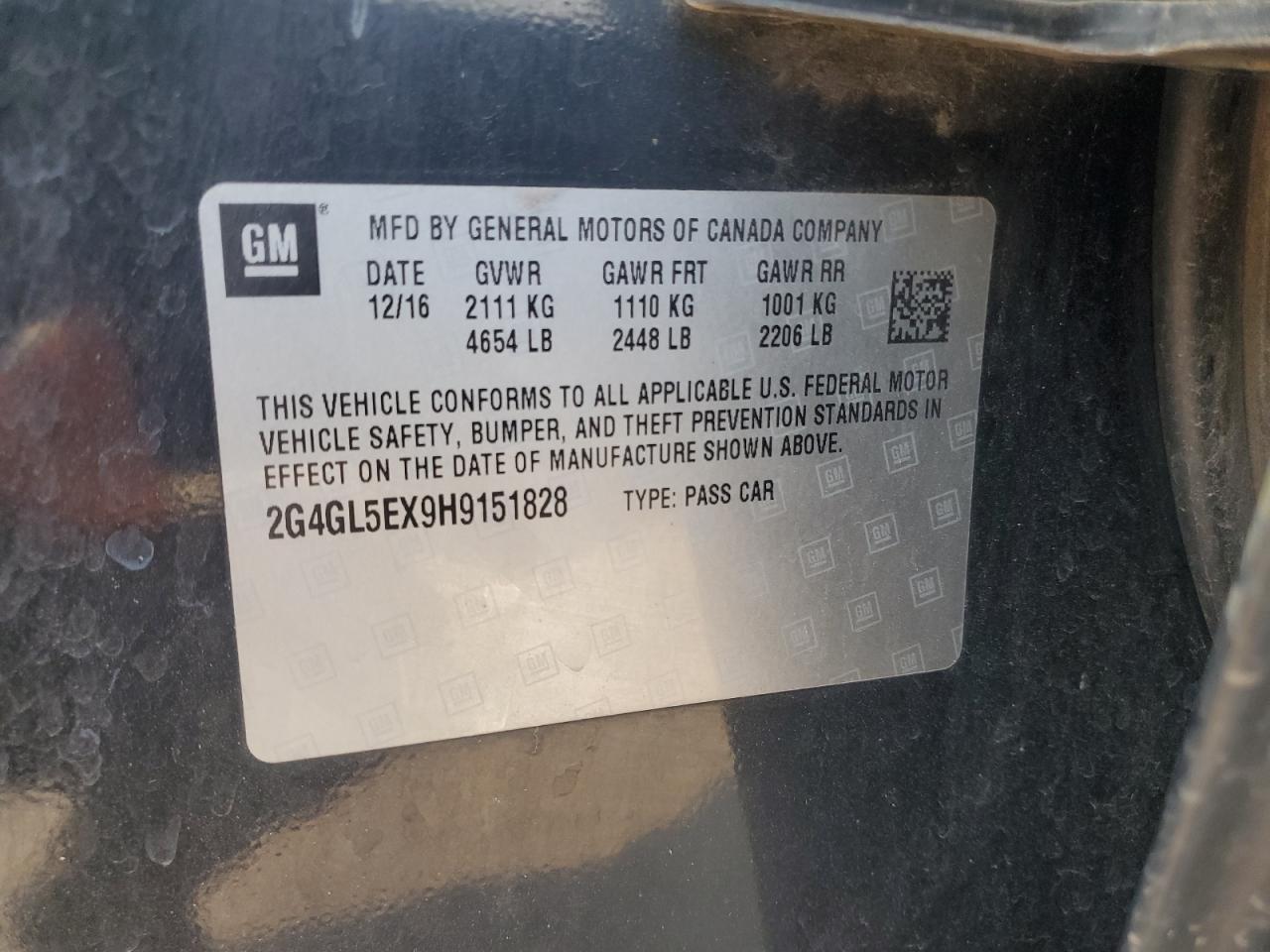 2017 Buick Regal Sport Touring VIN: 2G4GL5EX9H9151828 Lot: 80498725