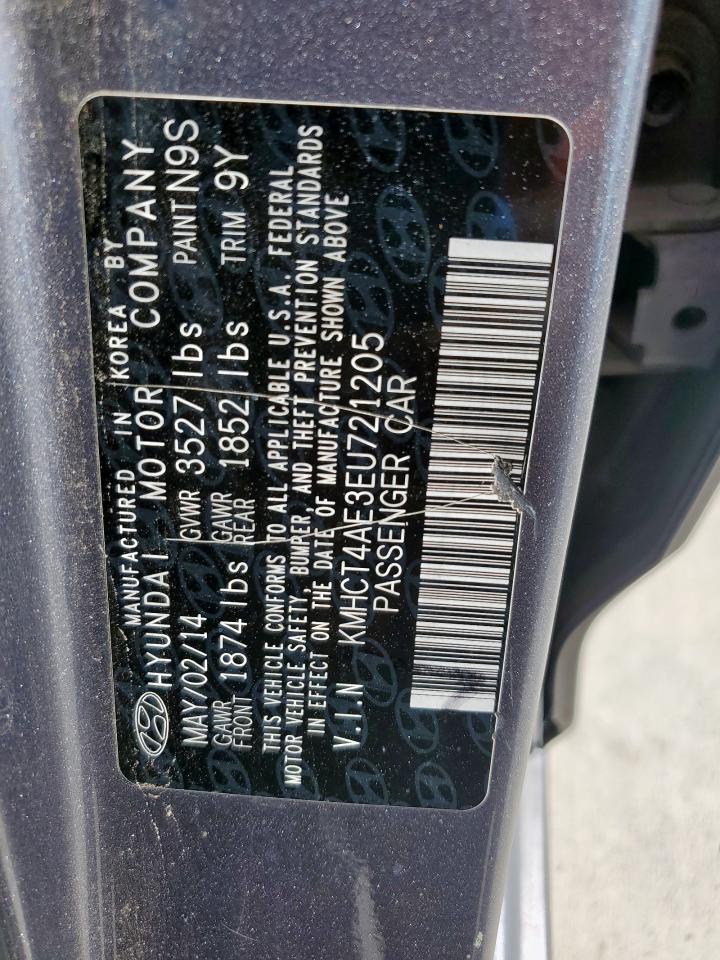 2014 Hyundai Accent Gls VIN: KMHCT4AE3EU721205 Lot: 80581935