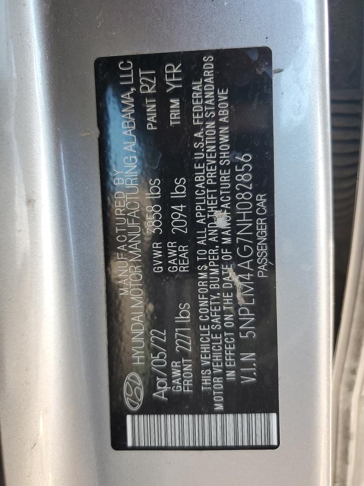 2022 Hyundai Elantra Sel VIN: 5NPLM4AG7NH082856 Lot: 81526105
