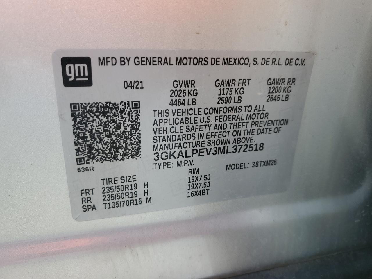 2021 GMC Terrain Slt VIN: 3GKALPEV3ML372518 Lot: 71388335