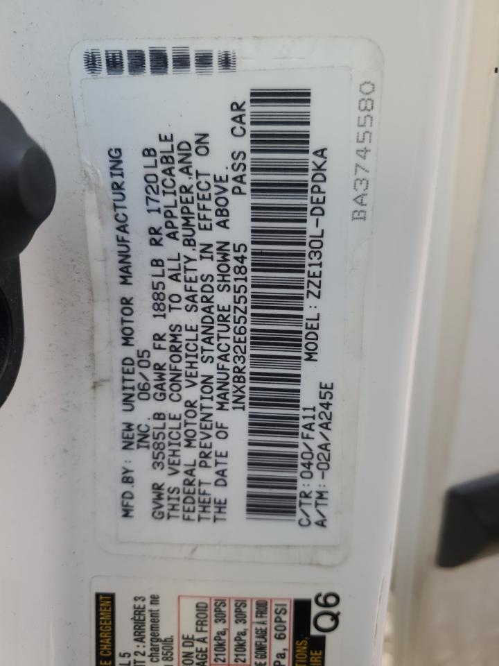 2005 Toyota Corolla Ce VIN: 1NXBR32E65Z551845 Lot: 84546205