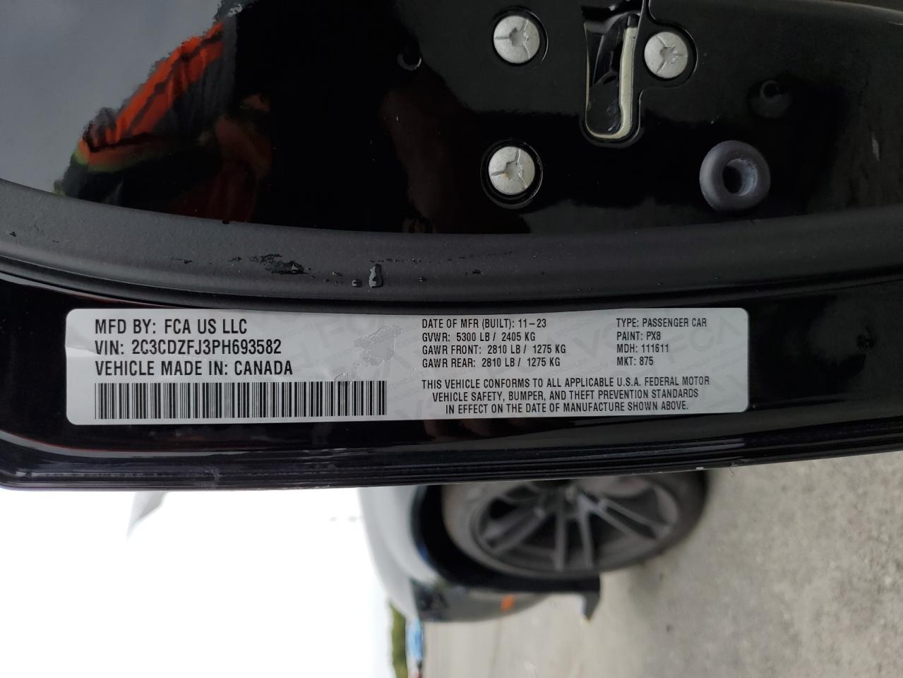 2023 Dodge Challenger R/T Scat Pack VIN: 2C3CDZFJ3PH693582 Lot: 80162315