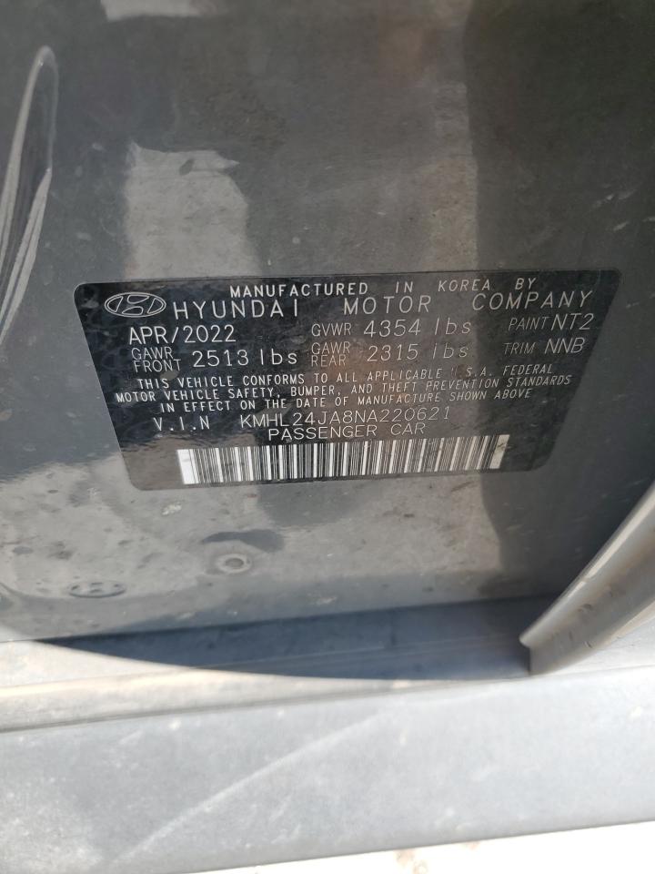 2022 Hyundai Sonata Se VIN: KMHL24JA8NA220621 Lot: 80643035