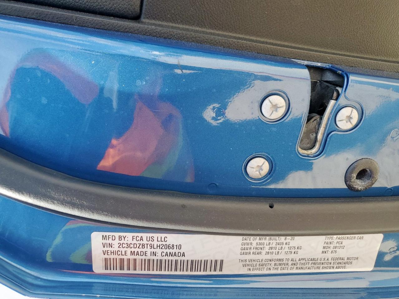 2020 Dodge Challenger R/T VIN: 2C3CDZBT9LH206810 Lot: 81947315