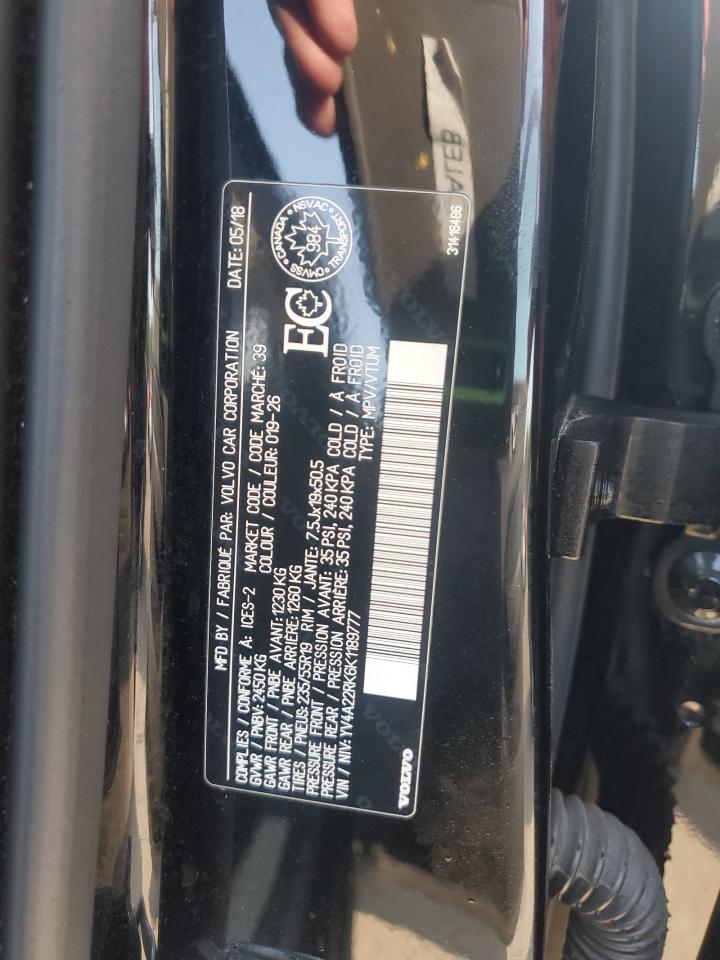 2019 Volvo Xc60 T6 VIN: YV4A22RK6K1189777 Lot: 69749355