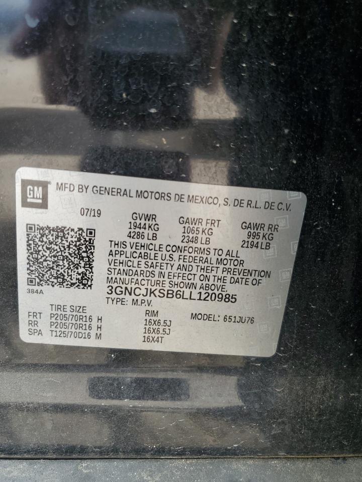 2020 Chevrolet Trax Ls VIN: 3GNCJKSB6LL120985 Lot: 71782785