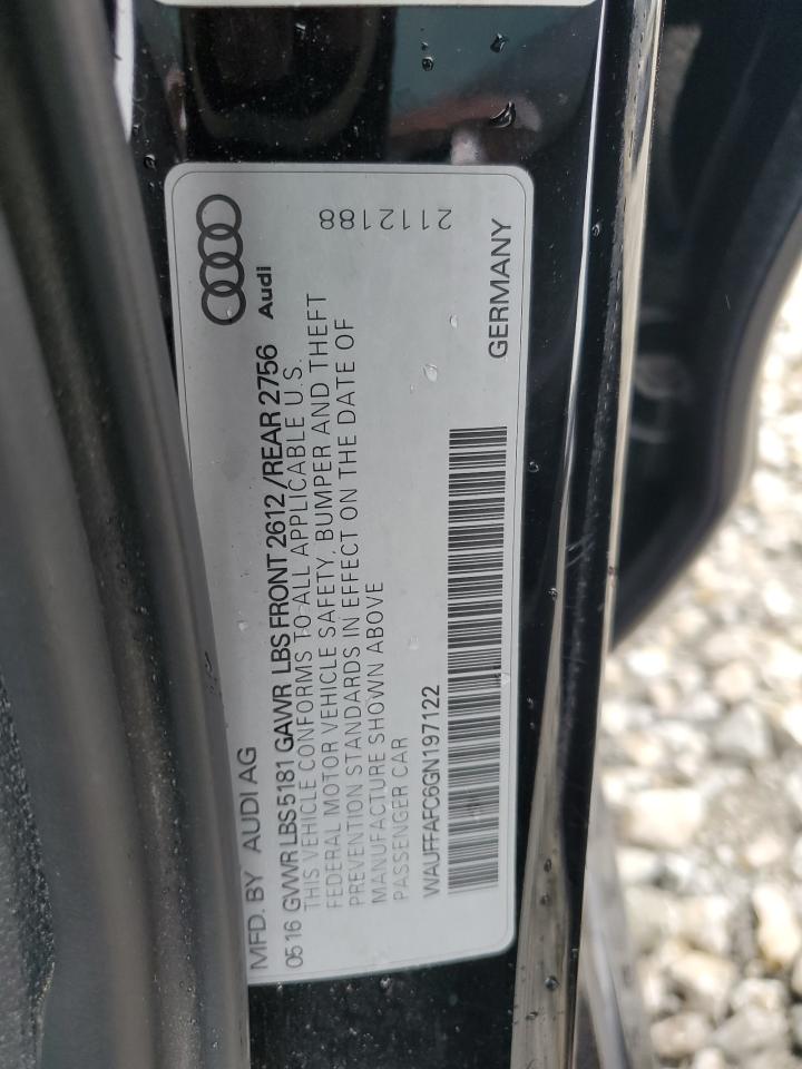 2016 Audi A6 Premium VIN: WAUFFAFC6GN197122 Lot: 81668215