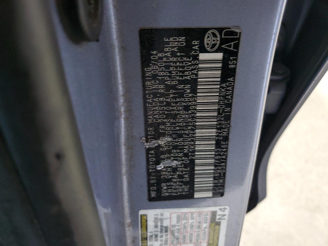 2005 Toyota Corolla Matrix Xr VIN: 2T1KR32E75C339957 Lot: 81012085