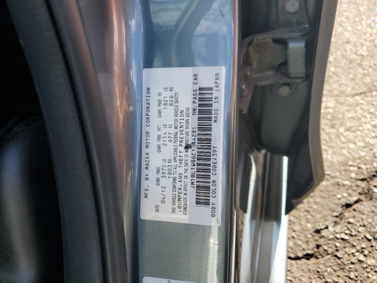 2012 Mazda 3 I VIN: JM1BL1W86C1644281 Lot: 81459495