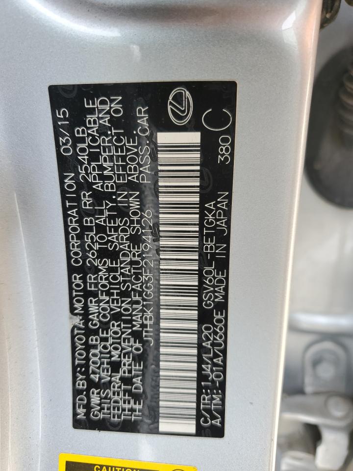 2015 Lexus Es 350 VIN: JTHBK1GG3F2194126 Lot: 81403765