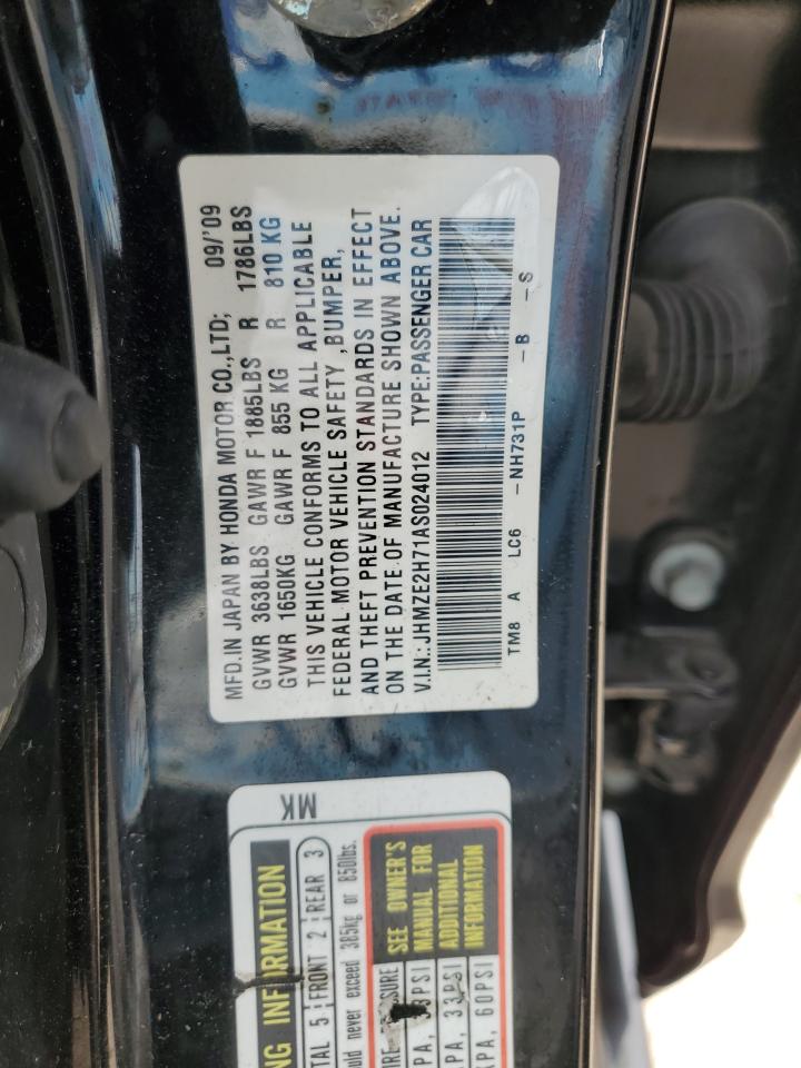 2010 Honda Insight Ex VIN: JHMZE2H71AS024012 Lot: 81291365