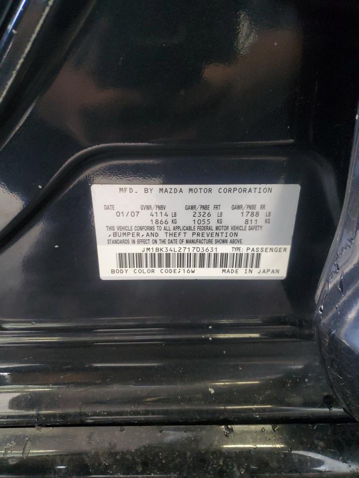 2007 Mazda Speed 3 VIN: JM1BK34L271703631 Lot: 83998595