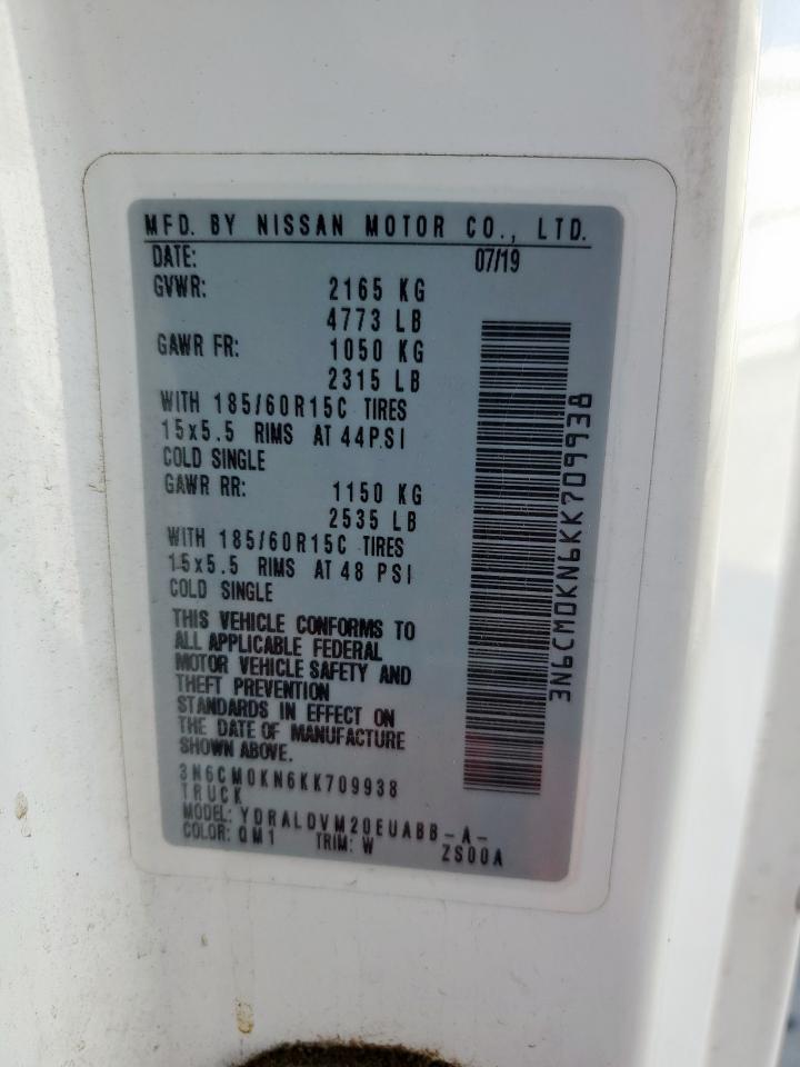 2019 Nissan Nv200 2.5S VIN: 3N6CM0KN6KK709938 Lot: 84297205