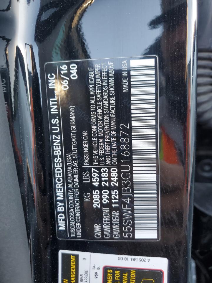 2016 Mercedes-Benz C 300 VIN: 55SWF4JB3GU168872 Lot: 80118655