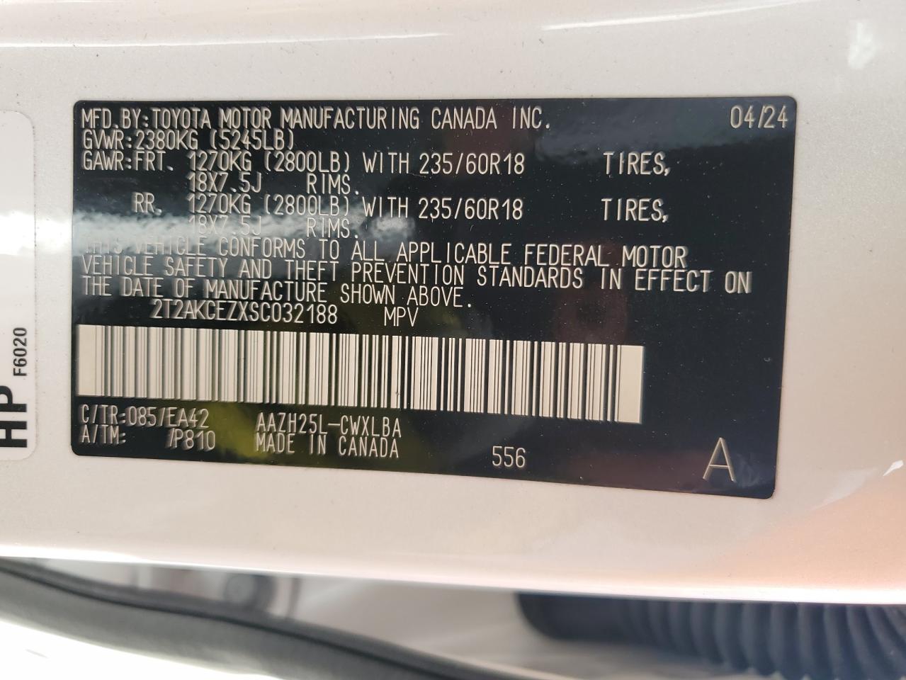 2025 Lexus Nx 350H Base VIN: 2T2AKCEZXSC032188 Lot: 83975345