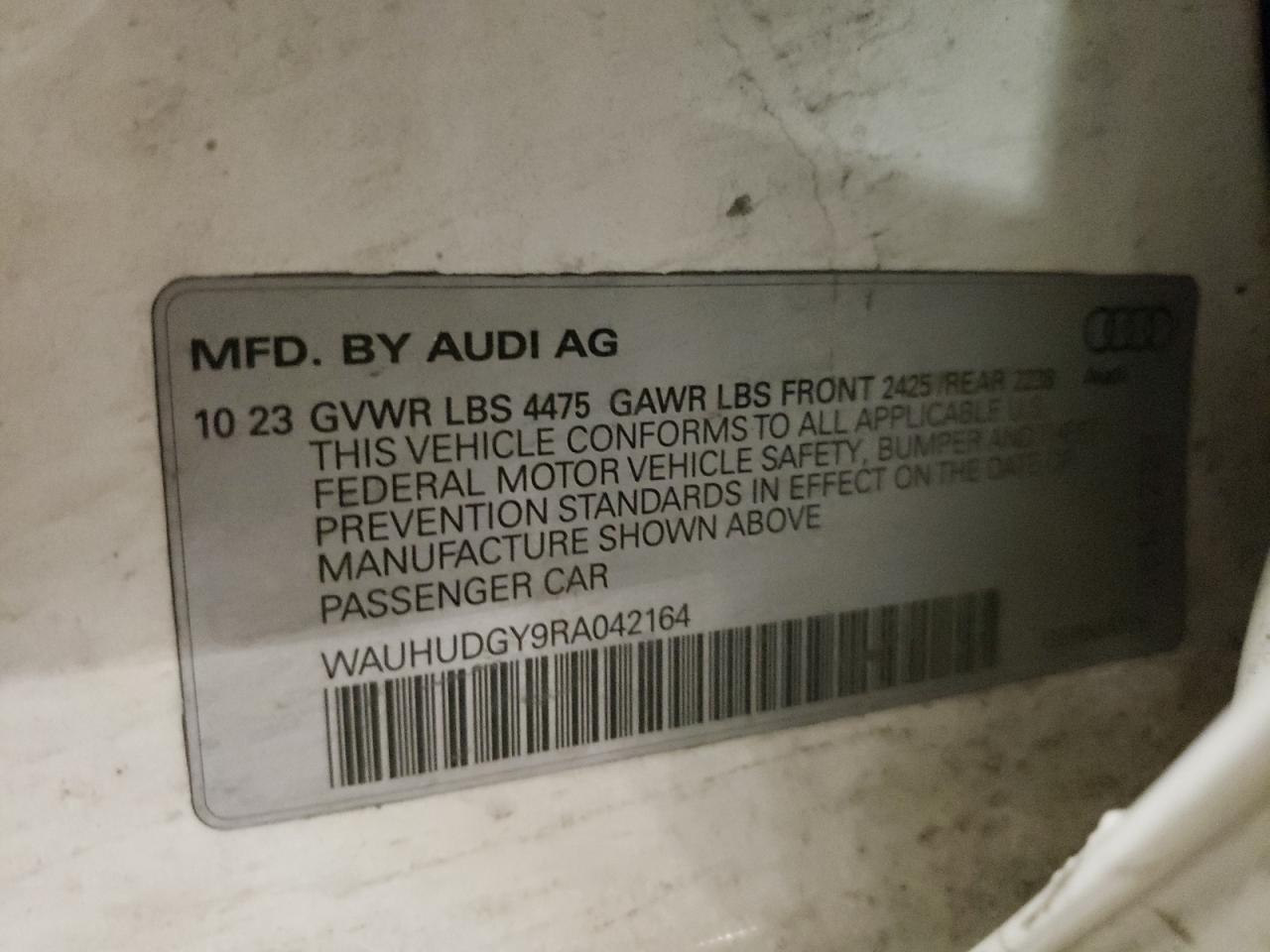 2024 Audi A3 Premium Plus VIN: WAUHUDGY9RA042164 Lot: 80152125