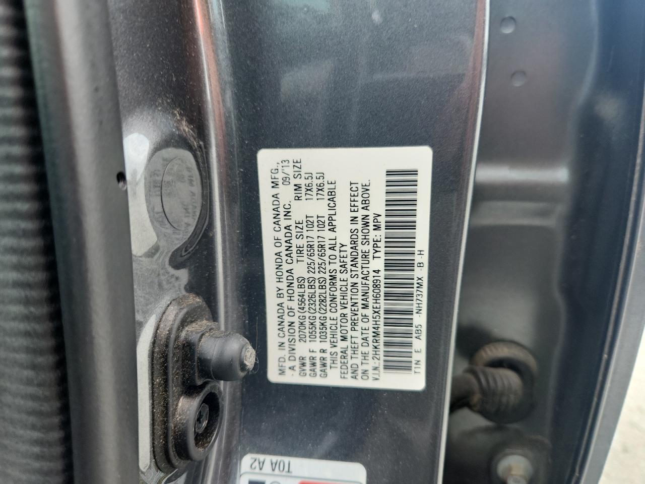 2014 Honda Cr-V Ex VIN: 2HKRM4H5XEH608914 Lot: 84186045