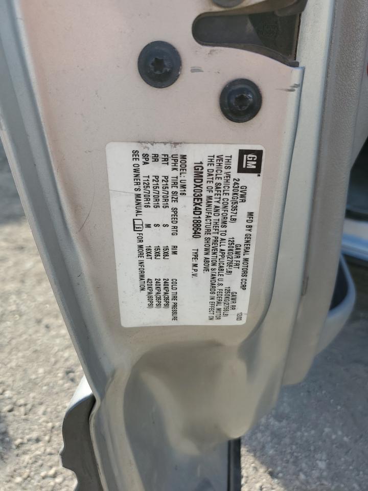 2004 Pontiac Montana VIN: 1GMDX03EX4D188640 Lot: 81791725
