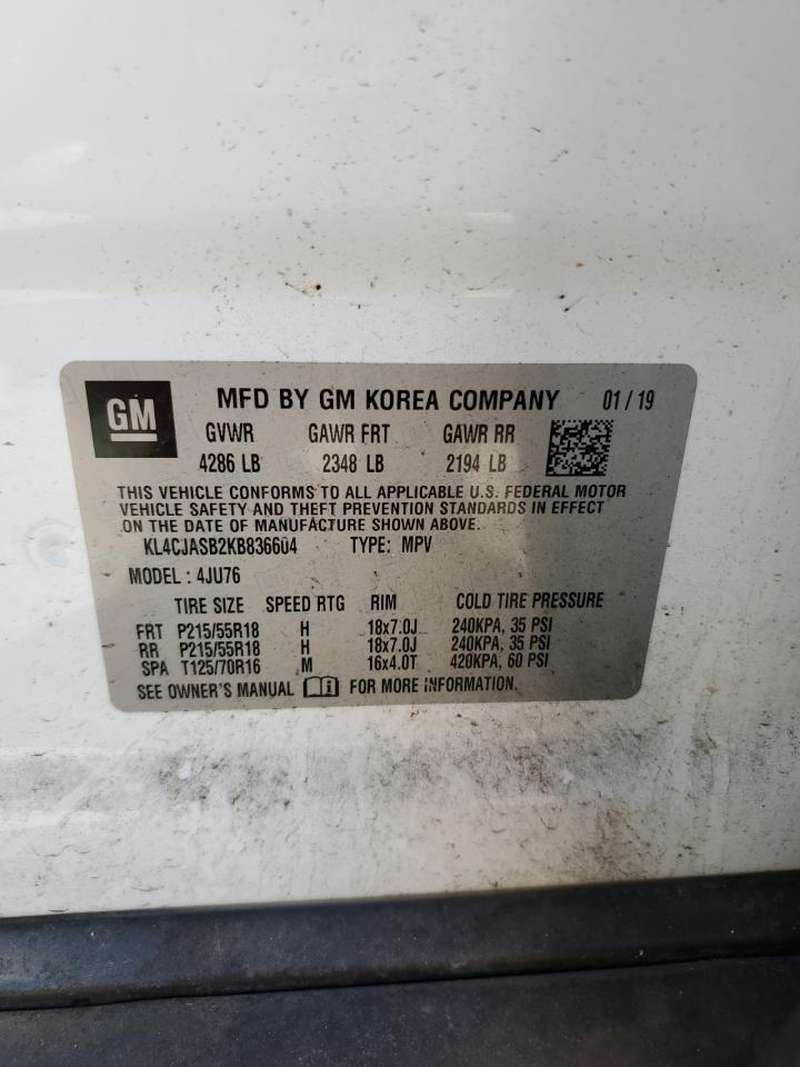 2019 Buick Encore Preferred VIN: KL4CJASB2KB836604 Lot: 84728085