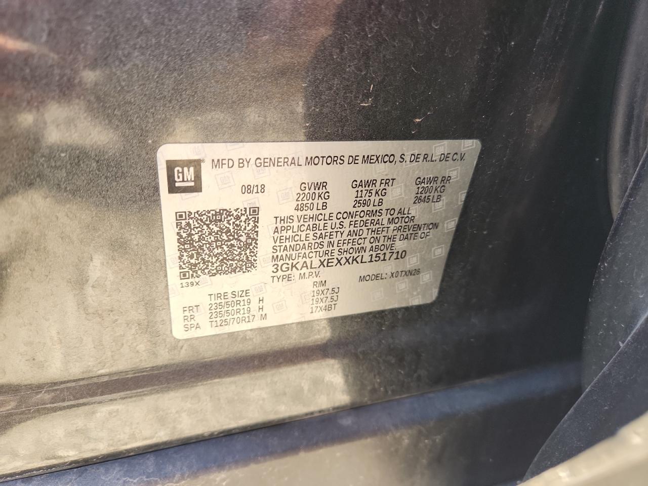 2019 GMC Terrain Denali VIN: 3GKALXEXXKL151710 Lot: 80670555