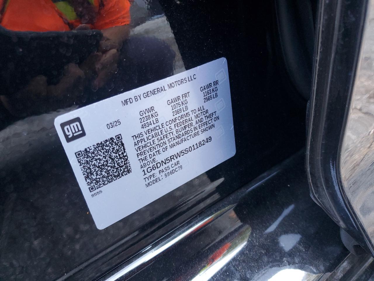 2025 Cadillac Ct5 Premium Luxury VIN: 1G6DN5RW5S0118249 Lot: 80637765