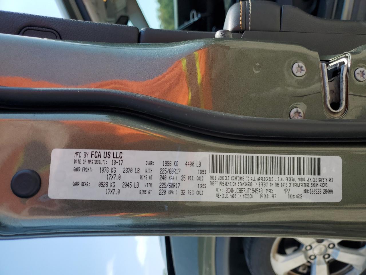 2018 Jeep Compass Latitude VIN: 3C4NJCBB7JT194548 Lot: 81016585