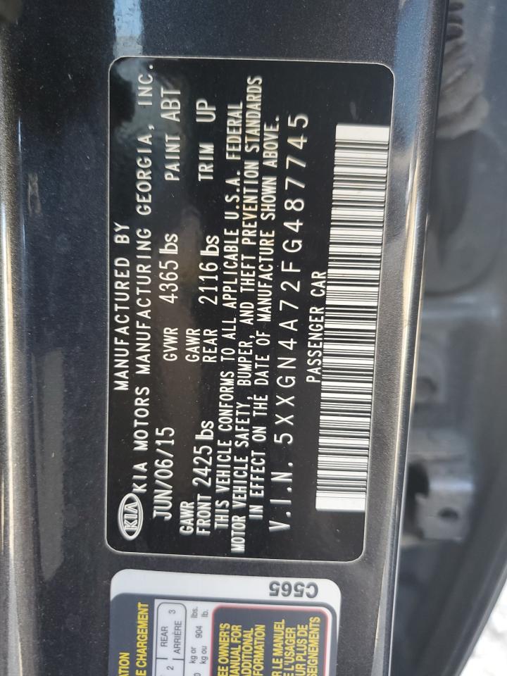 2015 Kia Optima Ex VIN: 5XXGN4A72FG487745 Lot: 80474855