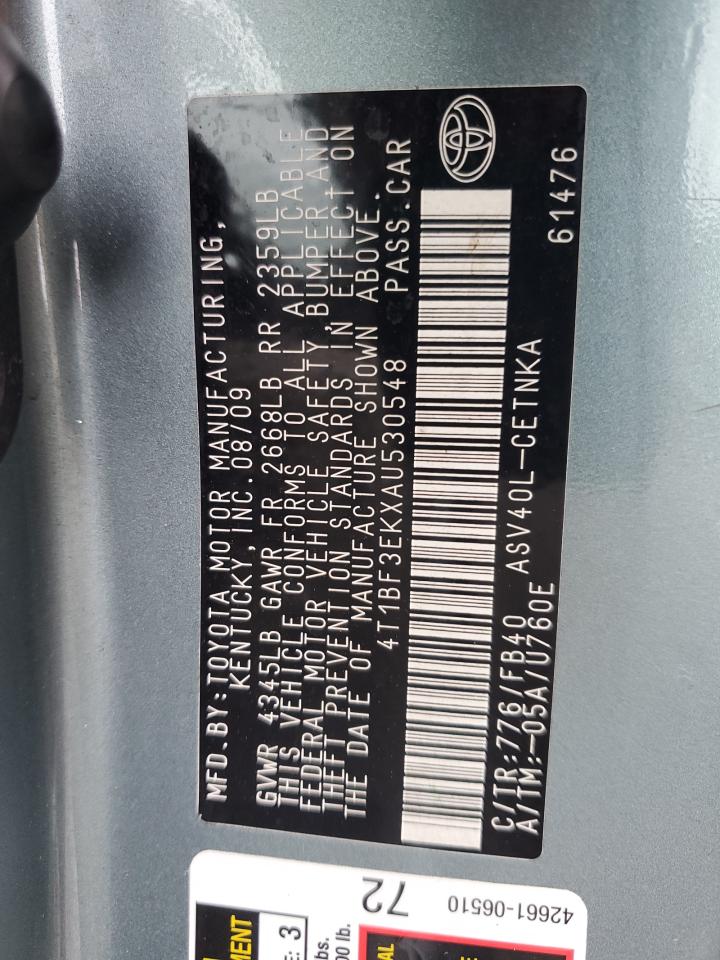 2010 Toyota Camry Base VIN: 4T1BF3EKXAU530548 Lot: 80791155