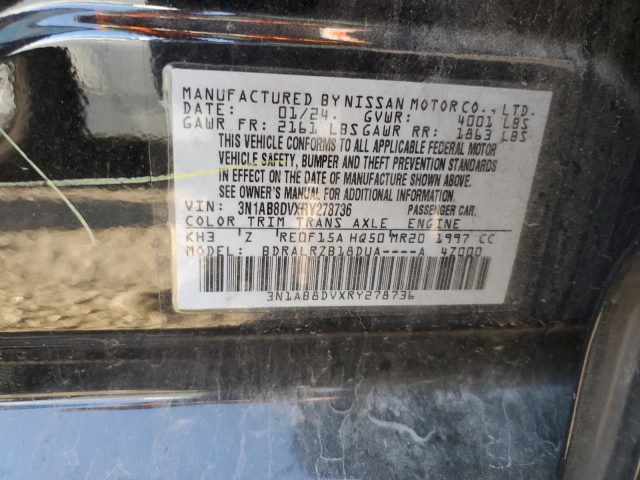 2024 Nissan Sentra Sr VIN: 3N1AB8DVXRY278736 Lot: 81722585