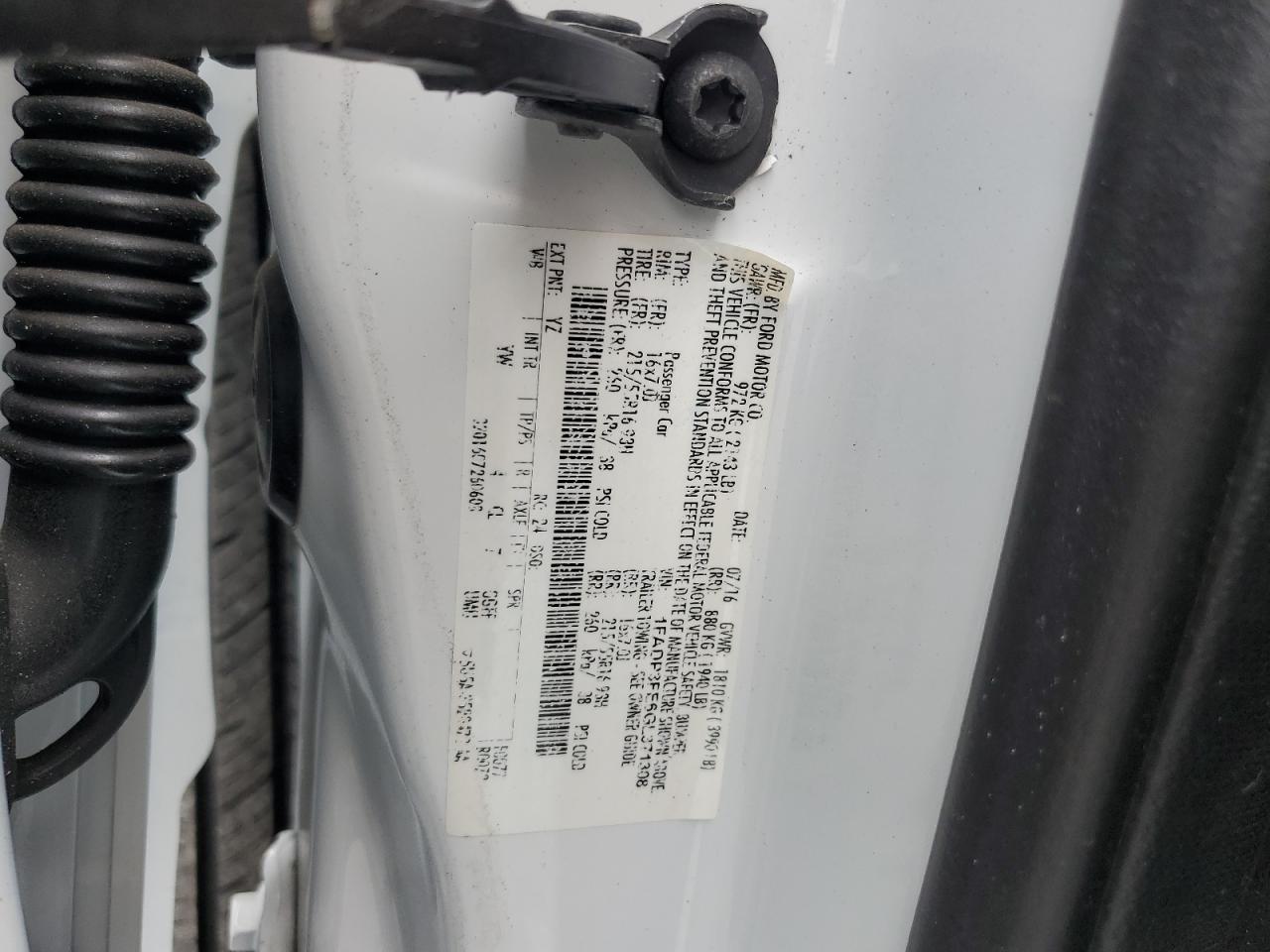 2016 Ford Focus Se VIN: 1FADP3FE6GL371308 Lot: 80610375